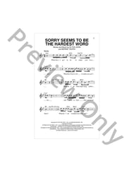 Sorry Seems To Be The Hardest Word piano sheet music cover